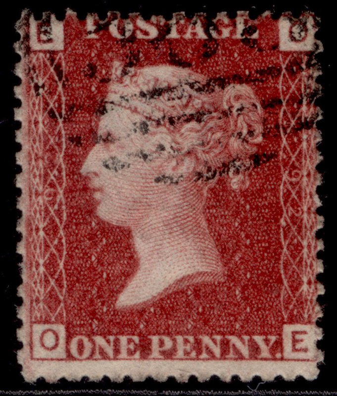 GB QV SG44, 1d lake-red PLATE 92, FINE USED. OE