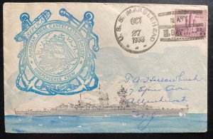 1933 USA USS Marblehead Cover American Naval Cancellation Society Independence