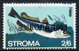 Stroma 1969 Fish 2s6d (Hake) perf single with 'Europa 196...