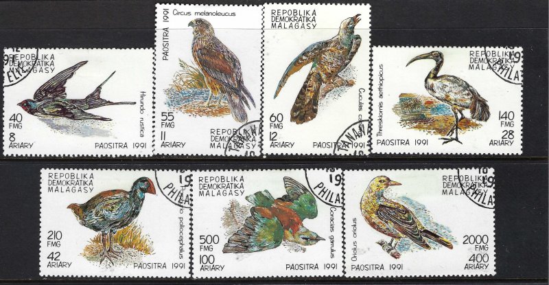 Madagascar 1029-35 VFU BIRDS Z1776