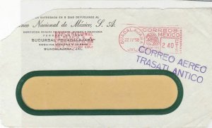 Mexico 1958 Banco National De Mexico Jal Airmail Stamps Cover FRONT  R 17676