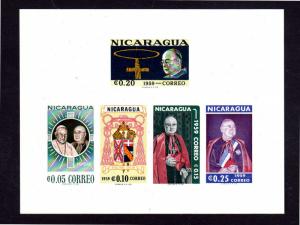 NICARAGUA #823a 1959 POPE JOHN  & CARDINAL SPELLMAN  MINT VF NH O.G M/S 5 IMP.