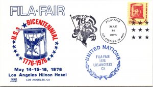 US EVENT COVER CACHETED U.S.A. BICENTENNIAL 1776-1976 FILA-FAIR AT LOS ANGELES
