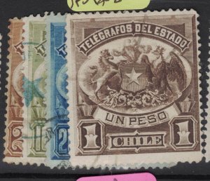 Chile Telegraph Stamps 4 Values VFU (9fbc)