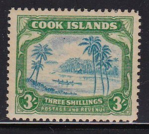 Album Treasures Cook Islands Scott # 124 3sh Canoe, Costal Scene Mint with Hinge-
