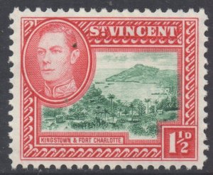 St. Vincent Scott 143 - SG151, 1938 George VI 1.1/2d MH*