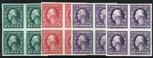 US Sc 481 482 483 484 Imperf Blocks of 4 Original Gum LH/NH Set