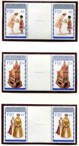 Fiji SC# 293-5 QEII Silver Jubilee  GUTTER PAIRS  MNH