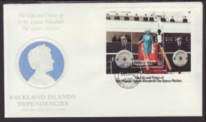 Falkland Islands Dependencies 1L96 Queen Mom 1985 U/A FDC