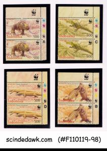 INDONESIA 2000 WWF / KOMODO DRAGON / REPTILES 4V PAIR MINT NH