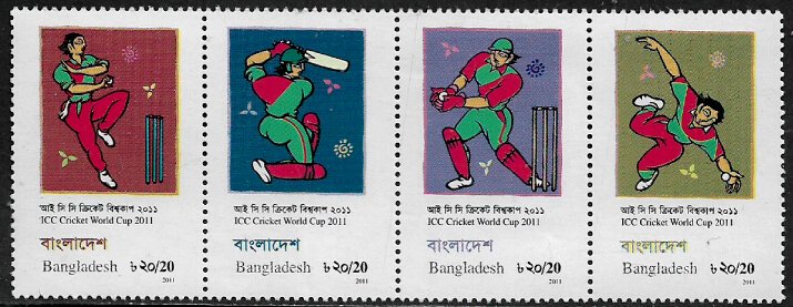 Bangladesh #779 MNH Strip - Cricket Championships