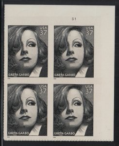 2005 Greta Garbo film actress Sc 3943 MNH plate block of 4 position UR