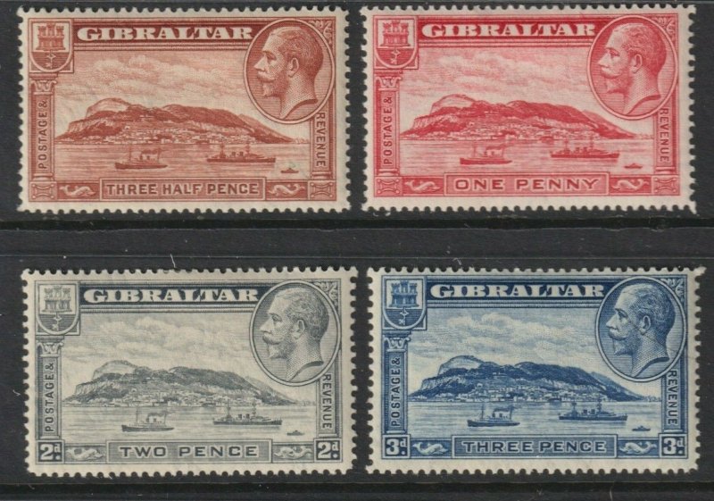 Gibraltar Sc# 96 / 99 KGV 1931 - 1933 MLMH complete Rock set CV $30.00