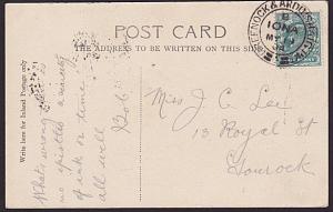 GB SCOTLAND 1904 postcard GREENOCK & ARDRISHAIG PKT / IONA cds..............6451