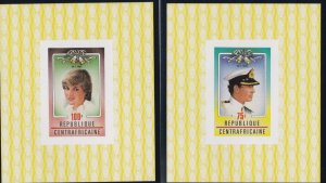 Central Africa # 457-460, Royal Wedding, Imperf Mini Sheets, Mint NH, 1/2 Cat.