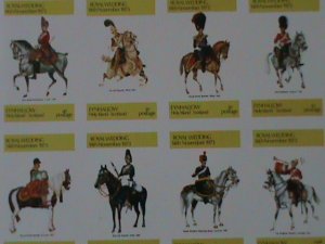 ​EYNHALLOW-SCOTLAND 1973--ON HORSE UNIFORM SOLDIER IMPERF MNH SHEET-VF EST.$14
