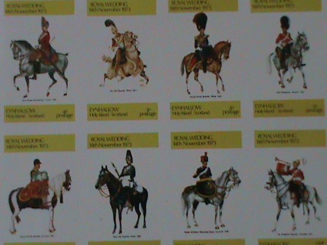 ​EYNHALLOW-SCOTLAND 1973--ON HORSE UNIFORM SOLDIER IMPERF MNH SHEET-VF EST.$14