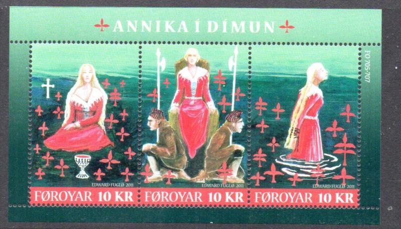 Faroe Islands Sc 555 2011 Legend of Annika od Dimun stamp sheet  mint NH