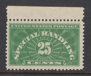 US Sc QE4 MNH. 1925 25c Special Handling Sheet Margin single, fresh & VF