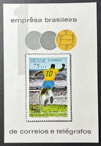 Brazil 1970 #1145 S/S Imp, Pele 1000th Goal, MNH.
