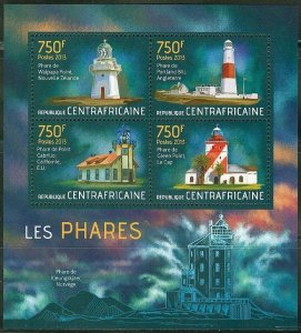CENTRAL AFRICA  2013 LIGHTHOUSES SHEET MINT NH