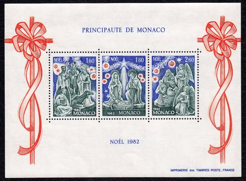 Monaco 1982 Christmas Mint MNH Miniature Sheet SC 1356a