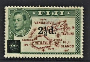 Fiji #136 KGVI Surcharge Issue MH CV$1.80 - Has thin