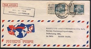 MEXICO 1952 KLM first flight cover to Amsterdam............................58521