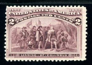 USAstamps Unused FVF US 1893 Columbian Expo Landing of Columbus Scott 231 OG MNH 