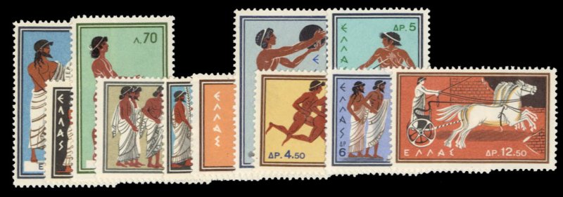 Greece #677-687 Cat$19.65, 1960 Olympics, complete set, never hinged