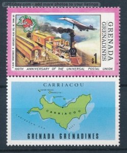 [123652] Grenada Grenadines 1974 Railway train eisenbahn UPU Aviation  MNH