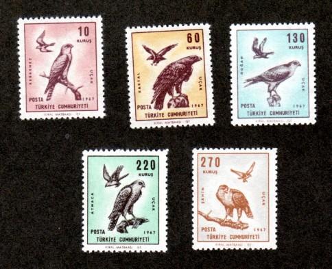 Turkey # C44-C48 Mint NH Birds of Prey!