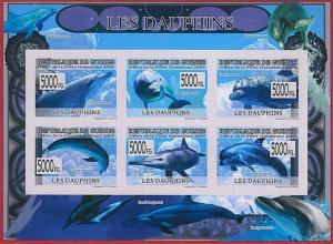 FRENCH GUINEA - ERROR, 2009 IMPERF SHEET: FISH , DOLPHINS, Marine Life, Science