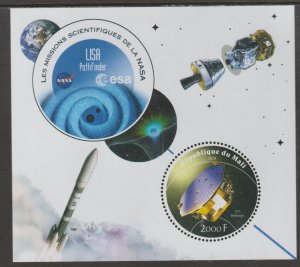 NASA LISA Mission - perf sheet containing one circular value mnh