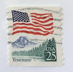 USA 1987-88 Scott 2280 used - 25c,   Flag over Yosemite