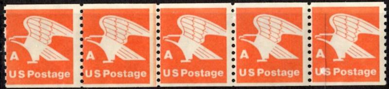US Stamp #1743 MNH Stylized Eagle 'A' Rate Line Coil Strip/5
