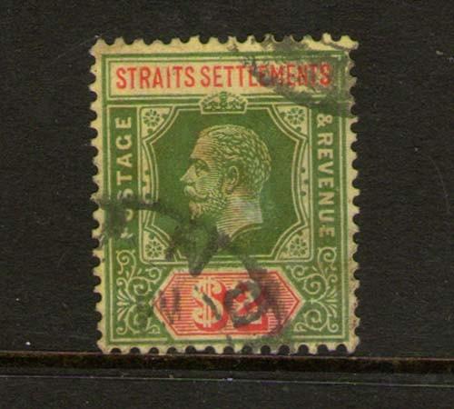 Malaya S. Setts. 1921 KGV$2 SG 211c  FU