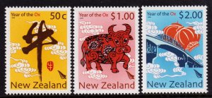 New Zealand 2009 Year of the Ox Complete Mint MNH Set SC 2223-2225