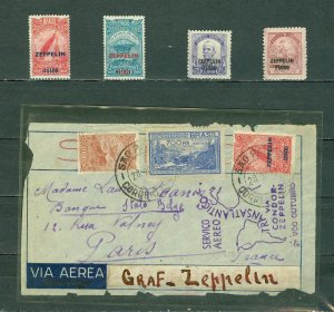 1932 BRAZIL ZEPPELIN AIR #C26-27, #C29-30 +& #C26+ ON COVER...