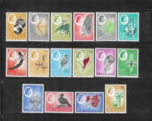 SWAZILAND SCOTT #92-107 1962 QEII PICTORIALS- MINT NEVER HINGED