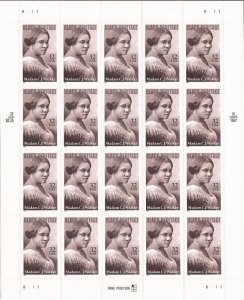 US Stamp - 1998 Black Heritage Madam C.J. Walker 20 Stamp Sheet #3181