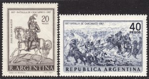 Argentina Scott 843-44 with SC 843 MISSING YELLOW ERROR mint NH.  FREE...