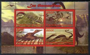 CONGO KIN. - 2009 - Dinosaurs #2 - Perf 4v Sheet - MNH - Private Issue