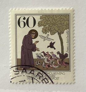 Germany 1982 Scott 1380 used - 60pf, St Francis of Assisi , 800th Anniv.