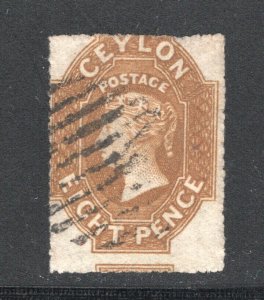 Ceylon #30     F/VF, Used, 8p yellow brown, CV $425.00 .....  1290024