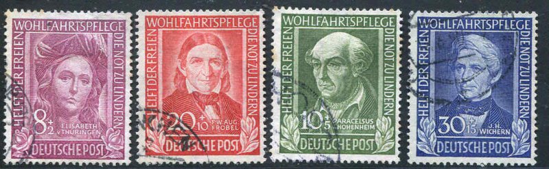 1949 Germany Postage Set Used  B310 - B313  CV $145.50