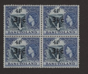 Mint Never Hinged SC65 SG62 3 1/2c on 4 1/2d T1 Block of 4