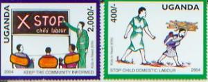 Stop Child Labor, Set of 2 Stamps, UGAN04002