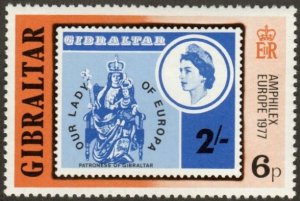 Gibraltar 356 - Mint-H - 6p Stamp on Stamp (1977)