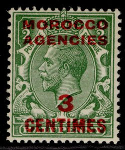 MOROCCO AGENCIES GV SG191, 3c on ½d green, NH MINT.